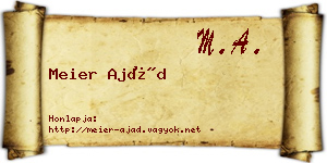 Meier Ajád névjegykártya